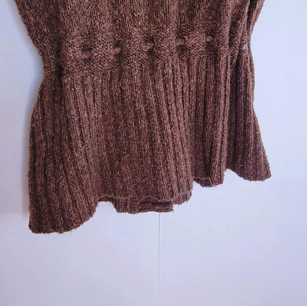 Maurices Brown Knit Hooded Cardigan Sweater Button Front Size M - Picture 7 of 11